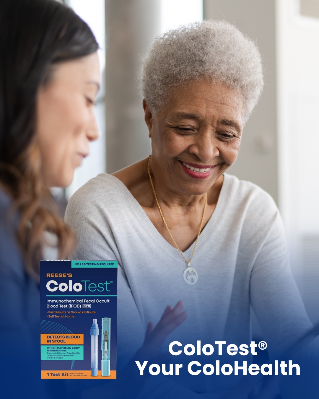ColoTest® is a FIT test, the preferred annual stool screening method for colon cancer. ColoTest detects blood in stool, which may be an early warning for: Colorectal Cancer, Diverticulitis, Gastrointestinal Disorders, Colitis & Polyps.
