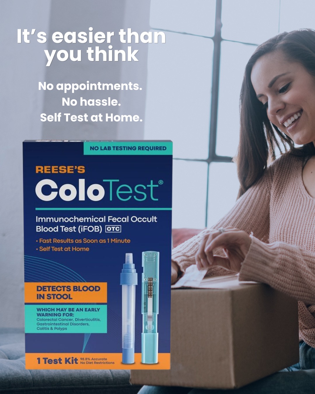 It’s easier than you think. No appointments, no waiting, self-test at home.
#AtHomeTesting #HealthMadeSimple #coloncancerscreening