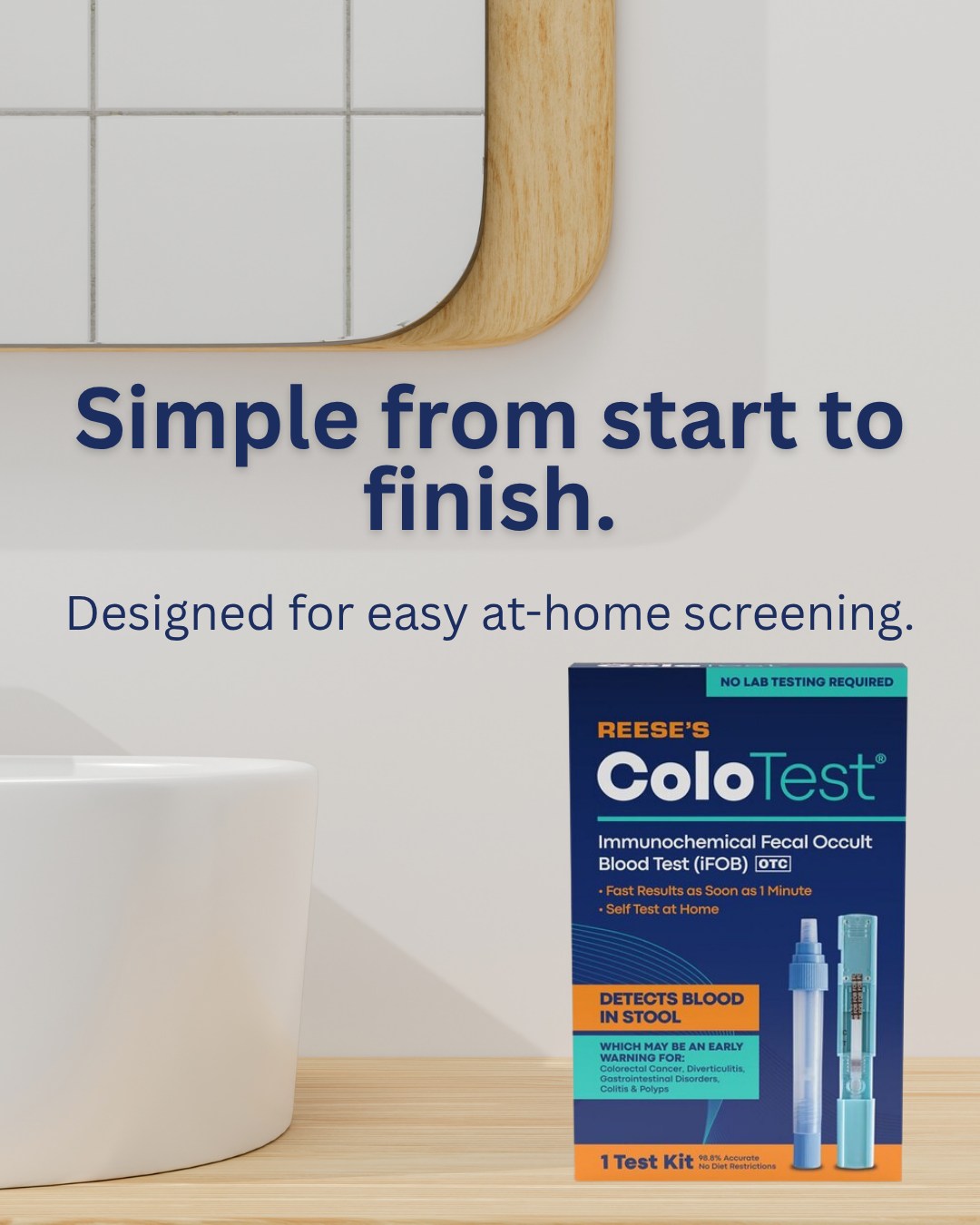 Designed to make at-home screening quick, simple, and convenient because taking care of your health shouldn't be complicated. #EasyScreening #ReesesColoTest